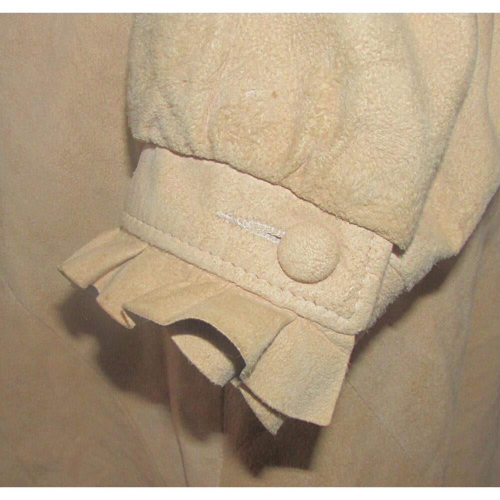 Vtg 70's PIONEER WEAR fit 8 Tan Suede Leather Ruffle Jacket & Skirt Western Boho - Picture 11 of 16